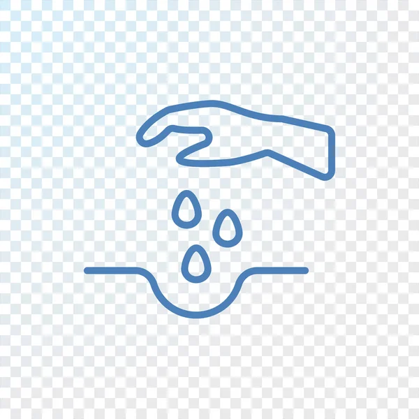 Symbol für Hand und Wassertropfen — Stockvektor