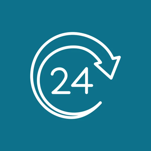 24 Stunden einfaches Symbol — Stockvektor