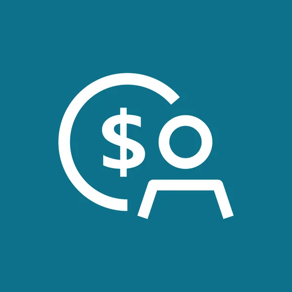 Dollarteken met hoofd pictogram — Stockvector