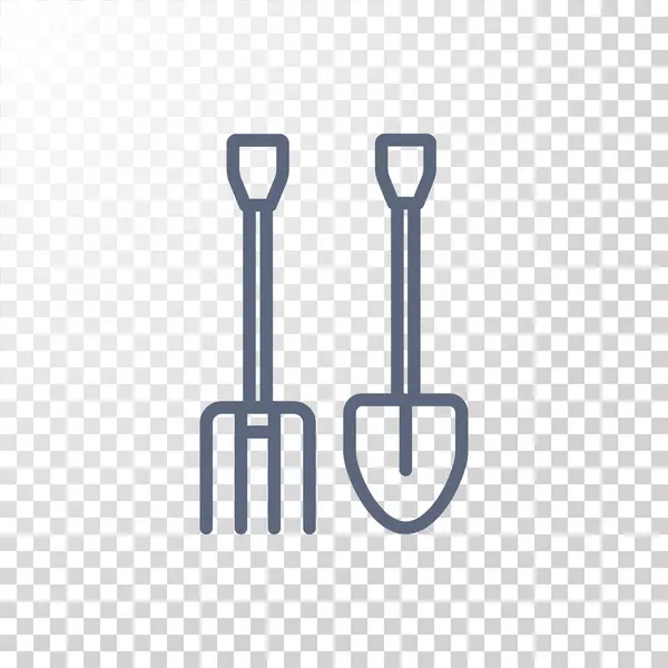 Spade och gaffeltruck ikonen — Stock vektor