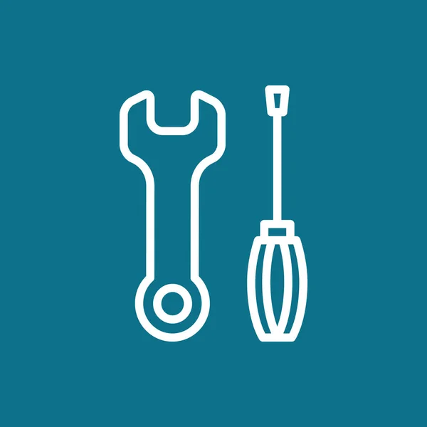 Kit de herramientas icono plano — Vector de stock