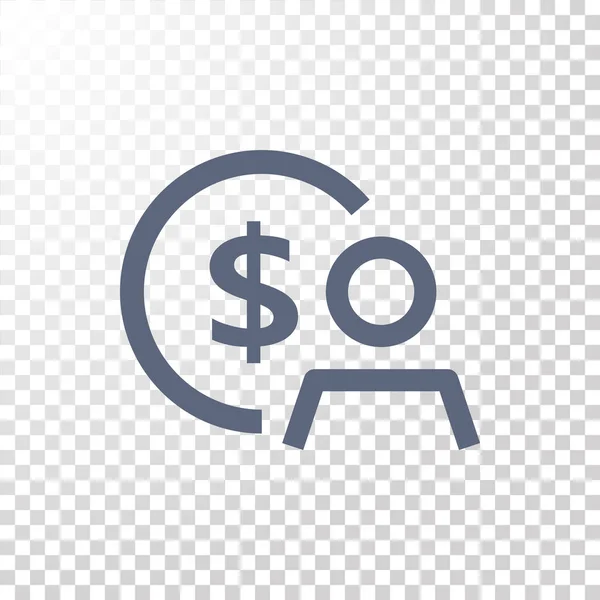 Dollar sign with head icon — Stock Vector