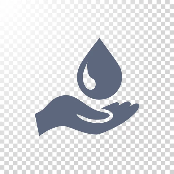 Hand-en waterdruppel pictogram — Stockvector