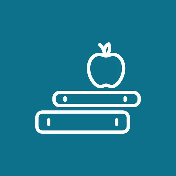 Apple op het pictogram van de boeken — Stockvector