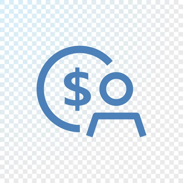 Segno del dollaro con l'icona della testa — Vettoriale Stock
