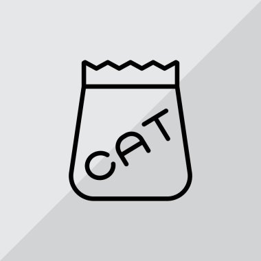 Kedi Gıda düz simgesi   