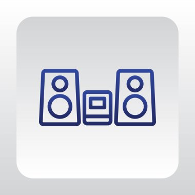 Surround sistem düz simgesi  