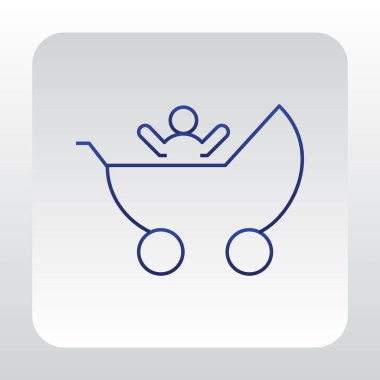 Çocuk arabası düz simgesi