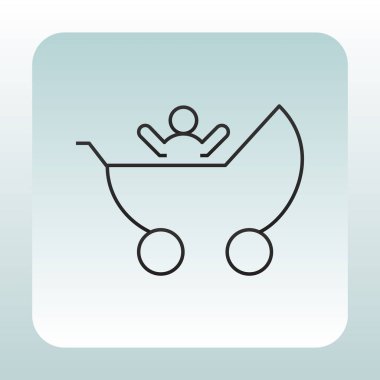 Çocuk arabası düz simgesi