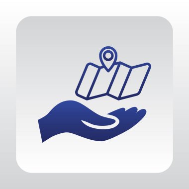 Harita Pin Düz Simgesi  