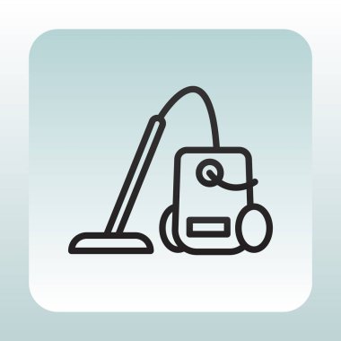 Elektrikli süpürge düz simgesi  