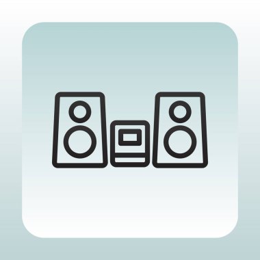 Surround sistem düz simgesi  