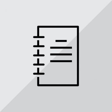 Not defteri düz simgesi