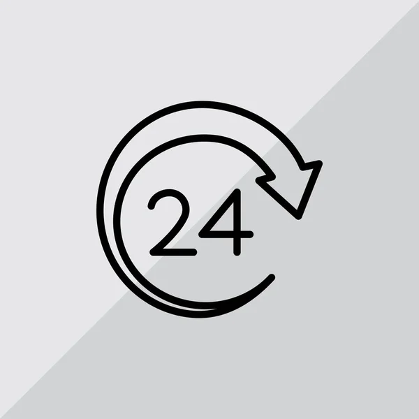 24 horas ícone plano — Vetor de Stock