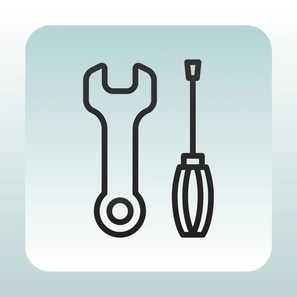Chave chave de fenda ícone plano —  Vetores de Stock