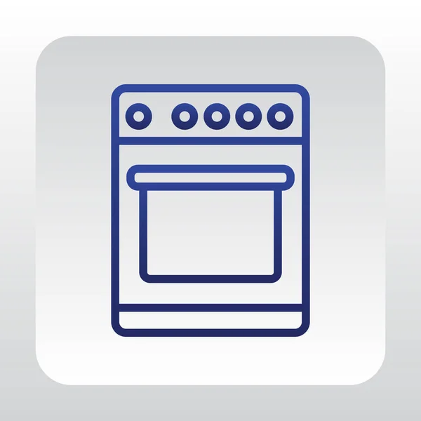 Oven platte pictogram — Stockvector