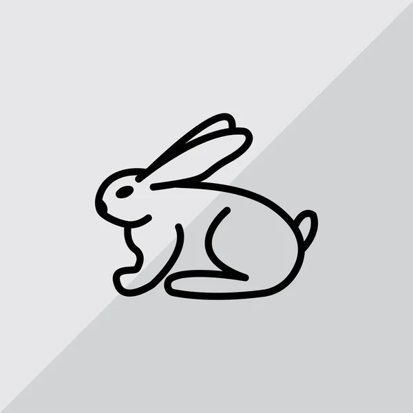 Ícone plano de coelho — Vetor de Stock