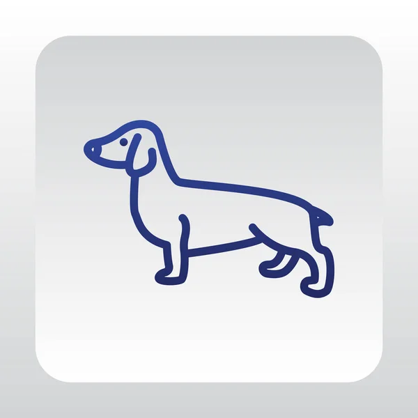 Pes plochá ikona — Stockový vektor