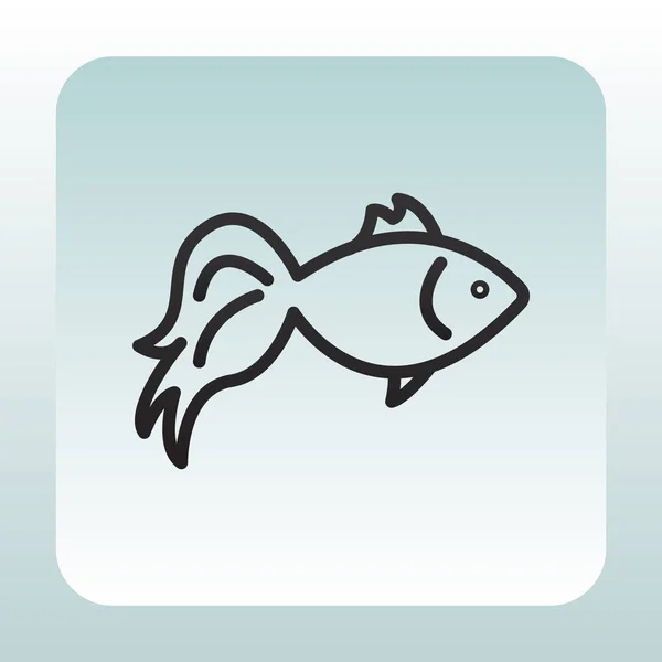 Icono plano de pescado — Vector de stock