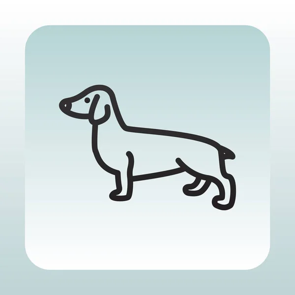 Ícone plano do cão — Vetor de Stock
