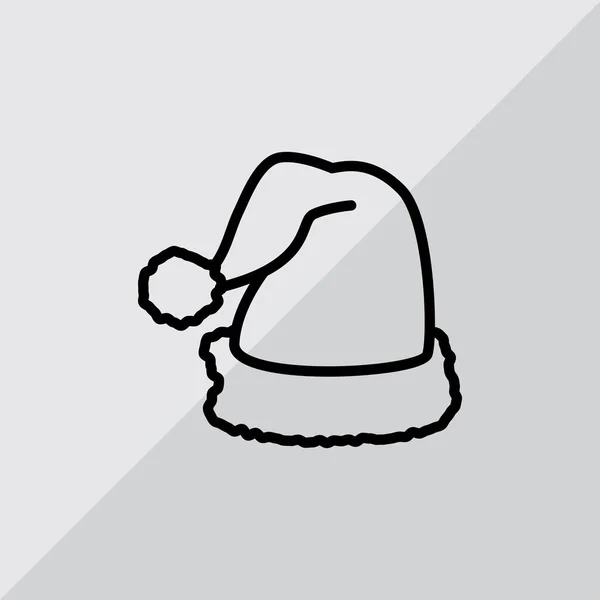 Santa Claus sombrero icono plano — Vector de stock
