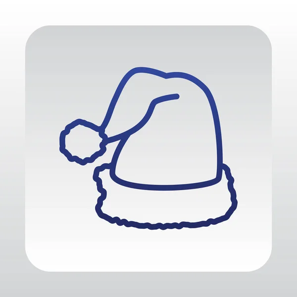 Santa Claus sombrero icono plano — Archivo Imágenes Vectoriales