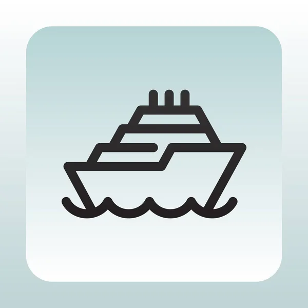 Schiff lineares Symbol — Stockvektor