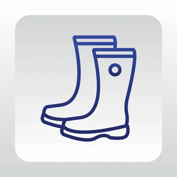 Gummistiefel flach Symbol — Stockvektor