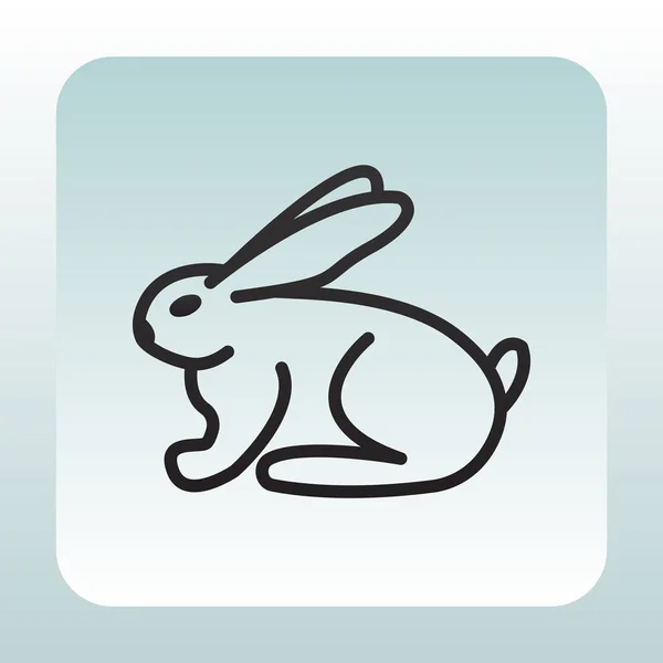 Icona coniglio piatto — Vettoriale Stock