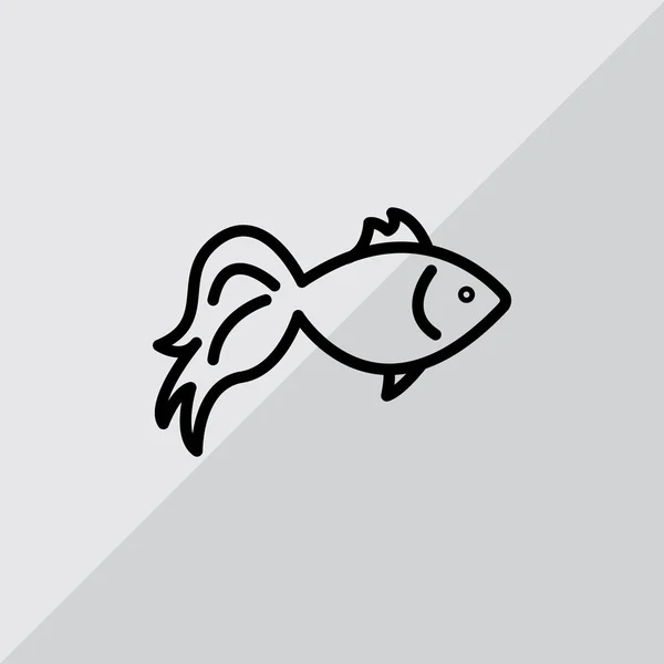 Ícone plano de peixe —  Vetores de Stock