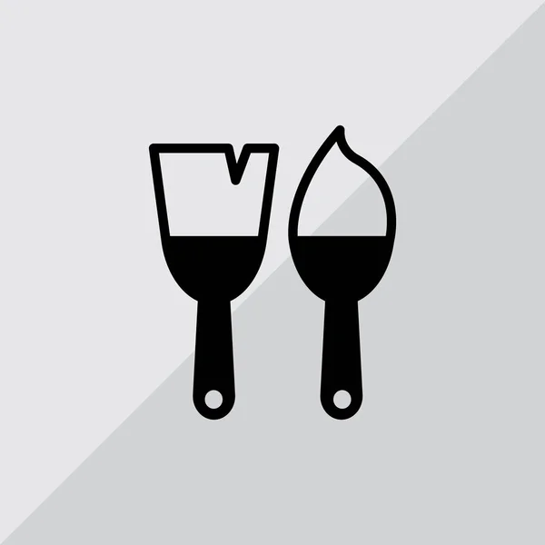 Twee borstels pictogram — Stockvector