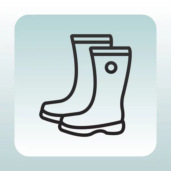 Rubber boots flat icon — Stock Vector