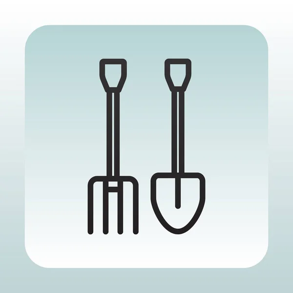Herramientas de jardinería icono plano — Vector de stock