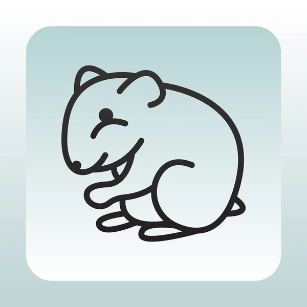 Ratón alegre icono plano — Vector de stock