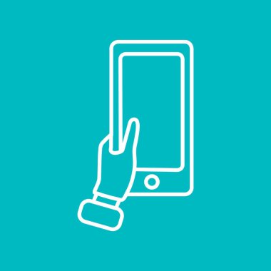 El ele tutuşan akıllı telefon simgesi