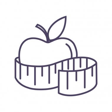 elma ve şerit metre