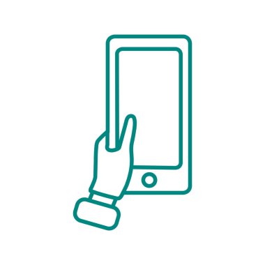 El ele tutuşan akıllı telefon simgesi