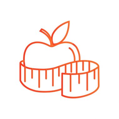 elma ve şerit metre