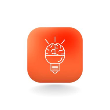 Beyin fikir simgesi düz.