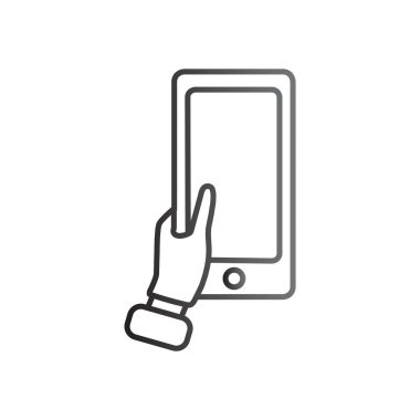 El ele tutuşan akıllı telefon simgesi