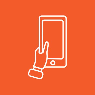 El ele tutuşan akıllı telefon simgesi