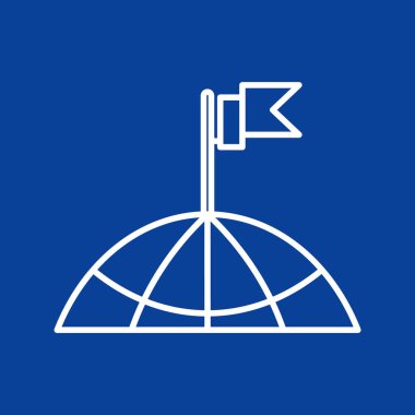 bir bina simgesini çatısına bayrak