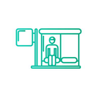 otobüs durağı simgesinin kişi