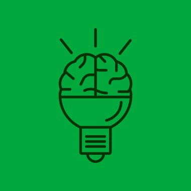 Beyin fikir simgesi düz.