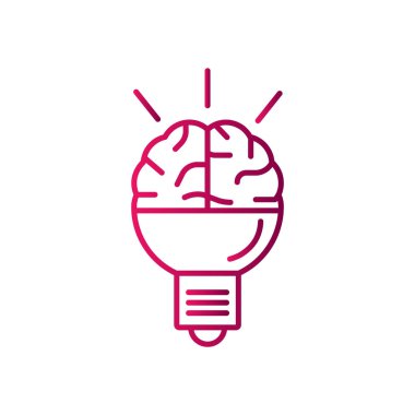 Beyin fikir simgesi düz.