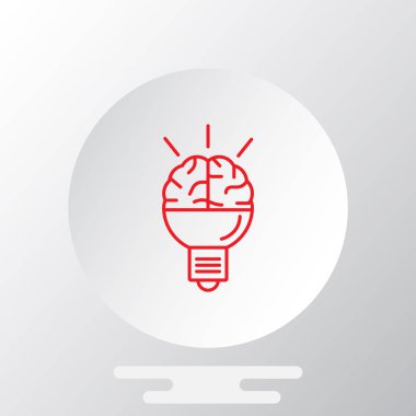 Beyin fikir simgesi düz.