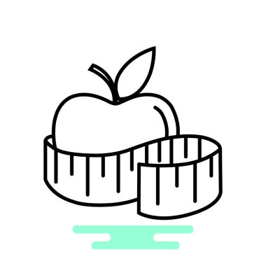 elma ve şerit metre