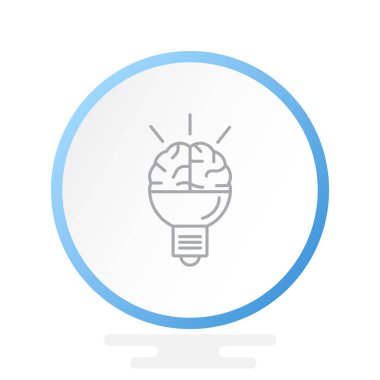 Beyin fikir simgesi düz.