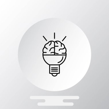 Beyin fikir simgesi düz.