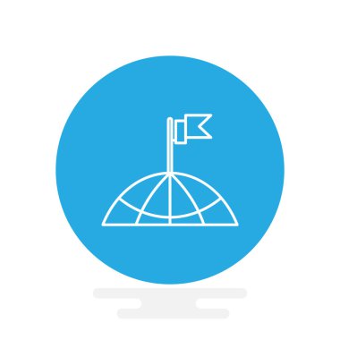 bir bina simgesini çatısına bayrak